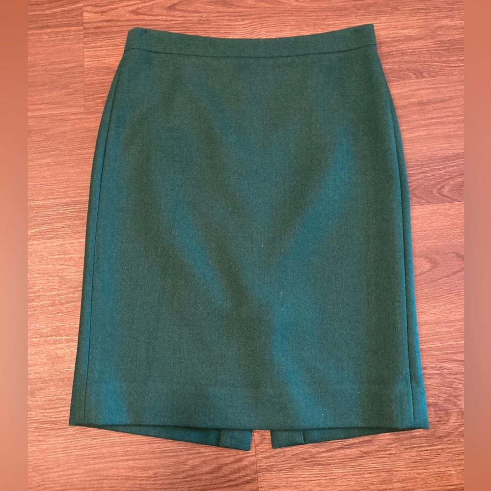J. Crew Deep Green Pencil Skirt